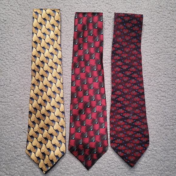 Nature Conservancy 3pc Silk Handmade Neckties Colorful Collection Fish Prints - Picture 1 of 6